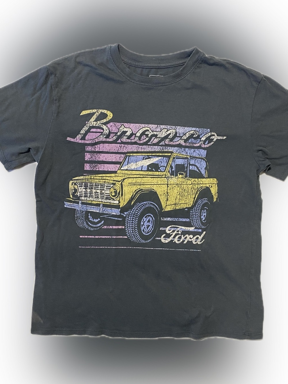 Ford Black T‑Shirt with Pink and Light Blue Graphic